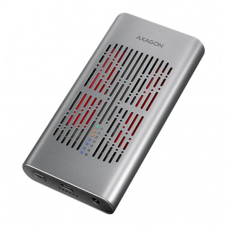 EEM2-20GD USB-C 20Gbps Dual M.2 NVMe SSD CLONE MASTER Enclosure. External USB-C 20Gbps metal box for