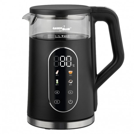 Electric Kettle - GreenBlue GB670 1.7L Glass, 2200W, Temperature Selection