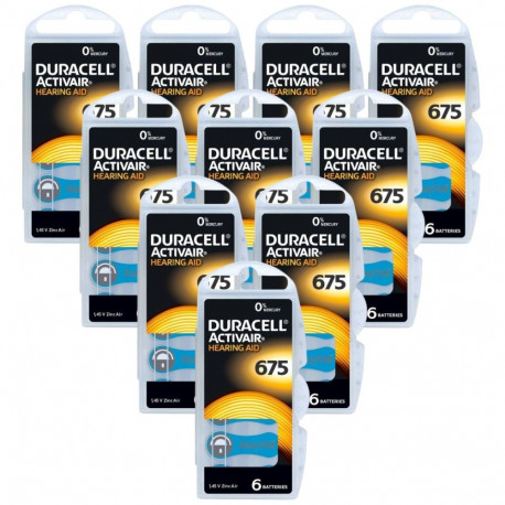 Hearing Aid Battery - Duracell Activair 675 Zinc-Air 60 Pcs
