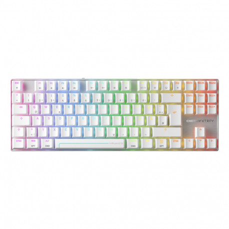 CHERRY MX 8.2 Pro TMR Wireless keyboard Gaming USB + RF Wireless + Bluetooth QWERTZ German Silver, W