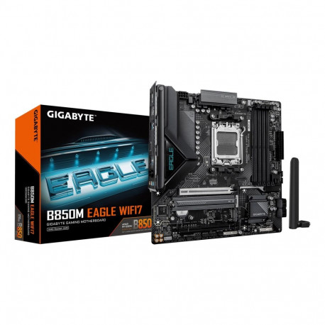 GIGABYTE B850M EAGLE WIFI7 Motherboard - AMD Ryzen 9000 Series CPUs, 8+2+2 Phases Digital VRM, up to
