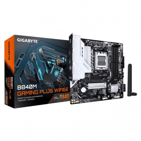 GIGABYTE B840M GAMING PLUS WIFI6E Motherboard - AMD Ryzen 9000 CPUs, 8+2+2 Phases VRM, up to 8200MHz