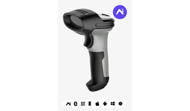 Inateck BCST-72 Handheld bar code reader 2D Laser Black, Grey