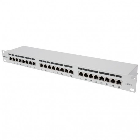 INTELLINET 24-Port Cat6a Patchpanel FTP 1HE  grau