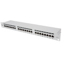 INTELLINET 24-Port Cat6a Patchpanel FTP 1HE  grau