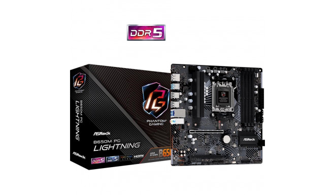 Asrock emaplaat B650M PG Lightning AMD B650 Socket AM5 micro ATX