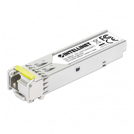 Intellinet Gigabit Fiber WDM Bi-Directional SFP Optical Transceiver Module 1000Base-BX-D (LC) Single