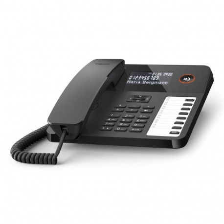 Gigaset analoogtelefon DESK 600 numbrinäiduga, must