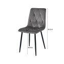 CHAIR LIBRA GREY 86.5X45X54