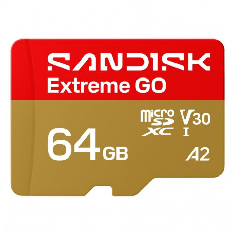 Memory Card - SanDisk Extreme GO 64 GB MicroSDXC UHS-I 170 MB/s Read 80 MB/s Write