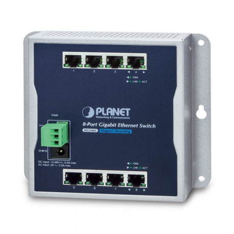PLANET võrgulüliti WGS-803 hallatavuseta L2 Gigabit Ethernet (10/100/1000), must