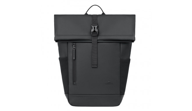 Rivacase Eden backpack Roll top backpack Black Polyester, PU leather