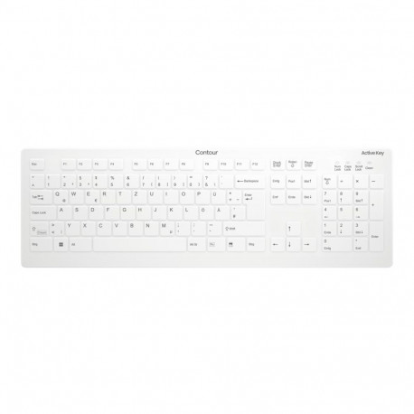 Contour Design Active Key Contour QuickClean Medical Keyboard Removable Cover Full-Size Wireless Whi