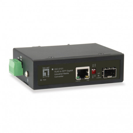 LevelOne tööstuslik meediumikonverter RJ45–SFP gigabit 1 PoE-väljund