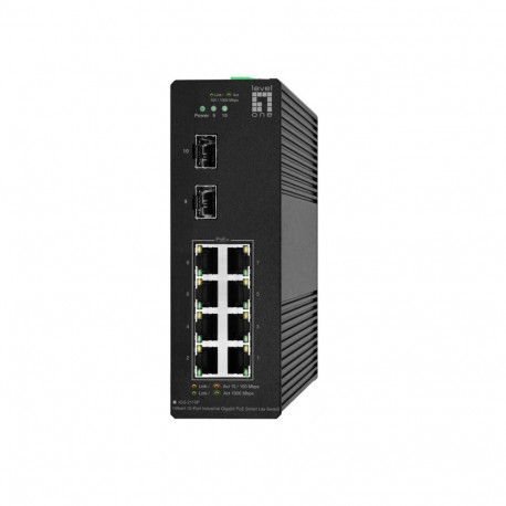 LevelOne võrgulüliti Hilbert 10-pordine tööstuslik gigabitne nutikas lite 2 x SFP 8 PoE-väljundit 80