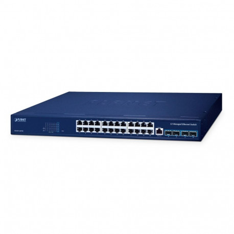 PLANET lüliti 24-pordine L3 haldatav gigabit 10/100/1000T PoE, sinine
