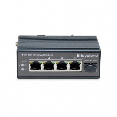 LevelOne 5-Port Gigabit Industrial Switch, DIN-Rail, -30°C to 65°C