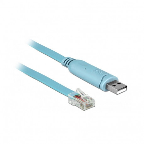 DeLOCK Adapter USB 2.0 Type-A male > 1 x Serial RS-232 RJ45 male 2.0 m blue