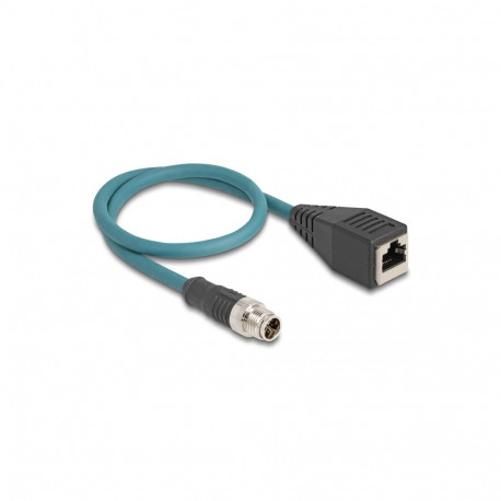 DeLOCK M12 Adapter Cable X-coded 8 pin male to RJ45 female 50 cm