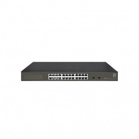 LevelOne Hilbert 26-Port Gigabit Smart Lite Switch, 24 x Gigabit RJ45, 2 x Gigabit SFP
