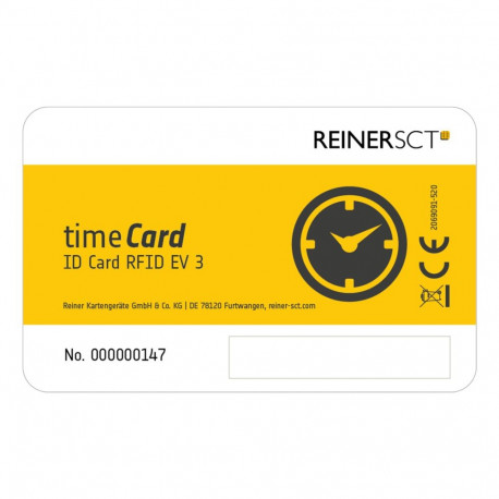 Reiner SCT kaart timeCard Premium MIFARE DESFire EV3 RFID 50tk, must, valge, kollane