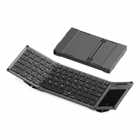 Inateck klaviatuur KB06101_STEEL GRAY kodukasutuse traadita RF ja Bluetooth QWERTZ inglise, must