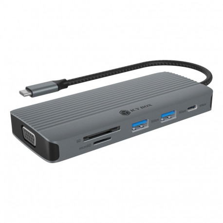 ICY BOX IB-DK4040a-CPD Wired USB 3.2 Gen 1 (3.1 Gen 1) Type-C Aluminium, Silver
