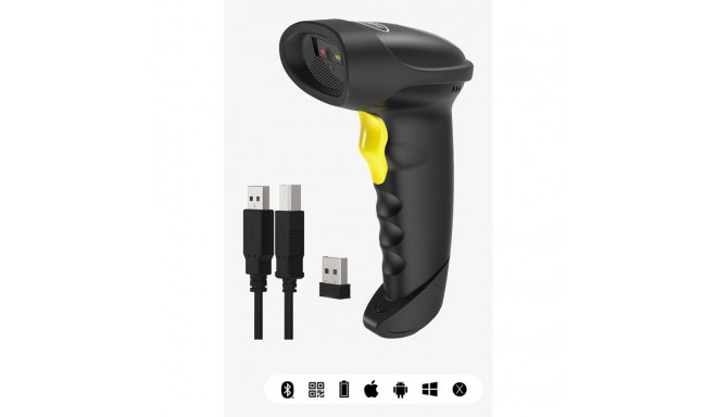Inateck BCST-50 Handheld bar code reader 1D/2D Black, Yellow
