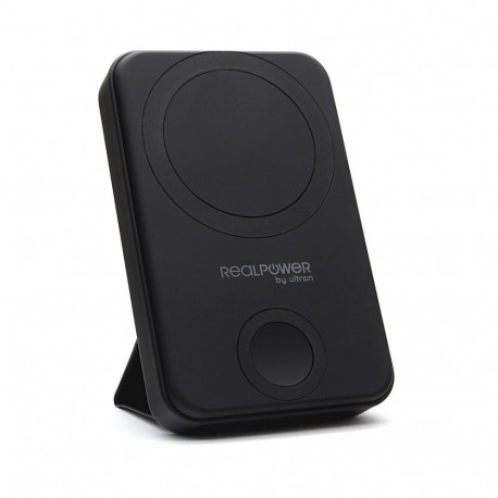 RealPower akupank 444408 10000mAh traadita laadimisega, must