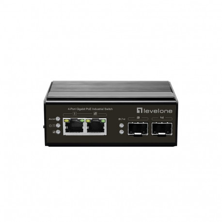 LevelOne võrgulüliti IGP-0432 mittehallatav gigabitine ethernet (10/100/1000) PoE-toega, must