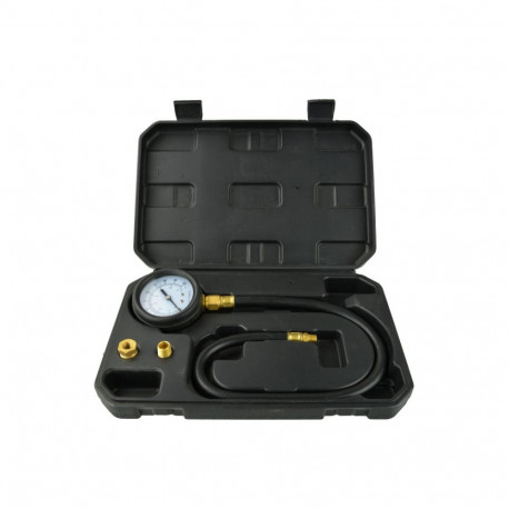 Geko G02505 Engine oil pressure meter, 75mm, 0-7bar, 0-100PSI, 3 adapters, hose, case