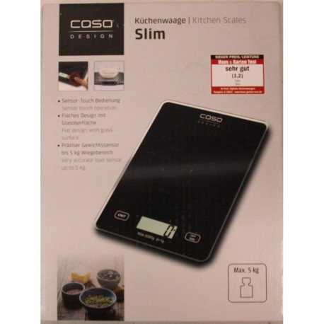 Caso SALE OUT. | Kitchen scale | Slim | Maximum weight (capacity) 5 kg | Graduation 1 g | Black | DA