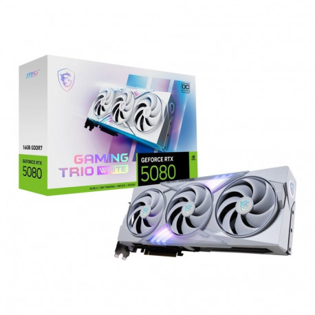 MSI graafikakaart GeForce RTX 5080 Gaming Trio OC 16GB GDDR7 DLSS4, valge