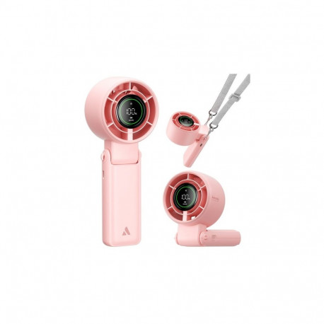 Portable Fan - AECOOLY Halo 02, 5 Speed Settings, 3600 mAh, 12.5 Hours Runtime, Rose