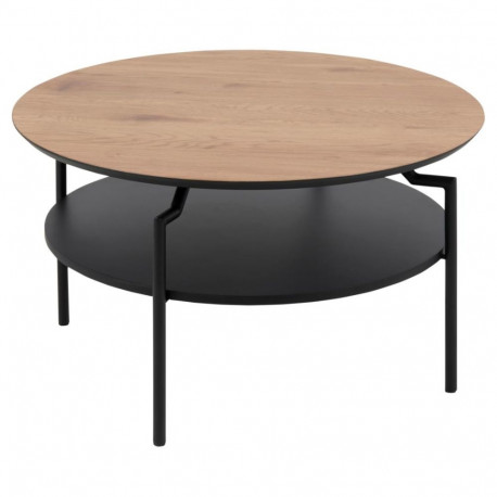 Diivanilaud GOLDINGTON ümmargune Ø80 cm, metsik tamm/must