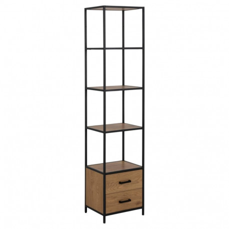 Riiul SEAFORD 42x35x185 cm, metsik tamm/must