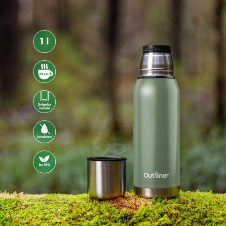 THERMOS FLASK OUTLINER YTS-ZW100 haki 1L termos