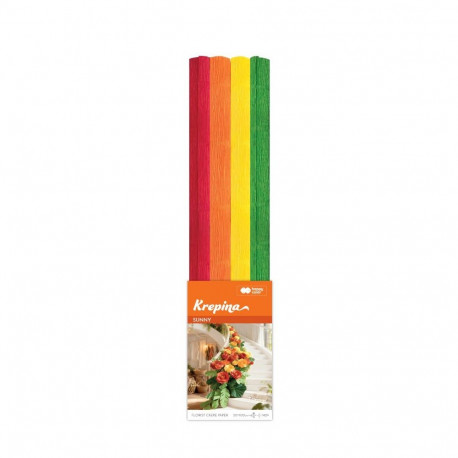 Floristi krepp-paber Sunny - 4 värvi, 180g, 50x100cm