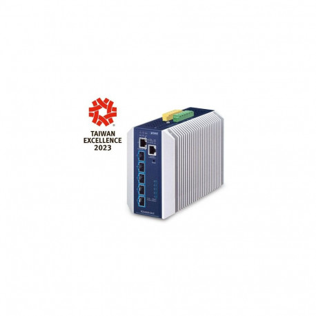 PLANET Industrial Layer 3 5-Port Managed L3 10G Ethernet (100/1000/10000) Aluminium, Blue