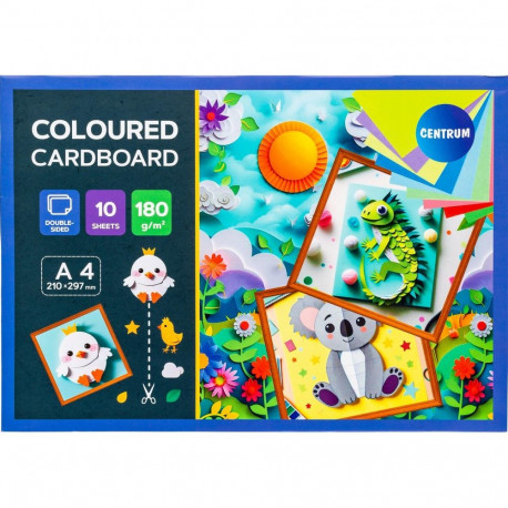 COLOURED CARDBOARD SET A4 180GR 10COL