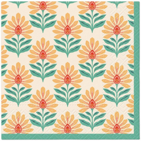 NAPKINS PAPER W ORANG FLOW 33X33CM 20PCS