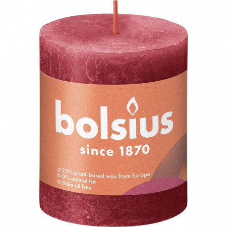 PILLAR CANDLE RUSTIC RED H8CM/D6.8CM