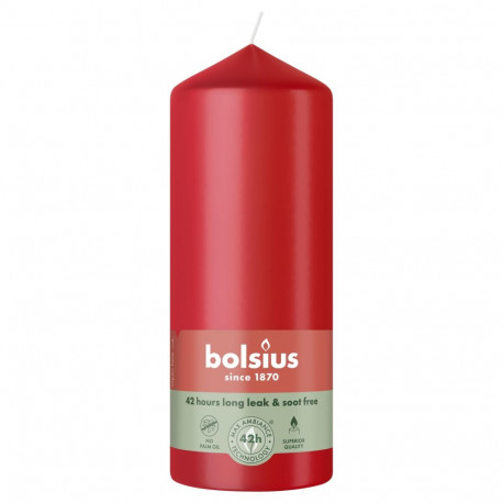 PILLAR CANDLE RED H15CM/D5.8CM