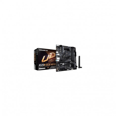 GIGABYTE emaplaat A520M DS3H WIFI6E toetab AMD Ryzen 5000 Series AM4 protsessoreid kuni 4733MHz DDR4
