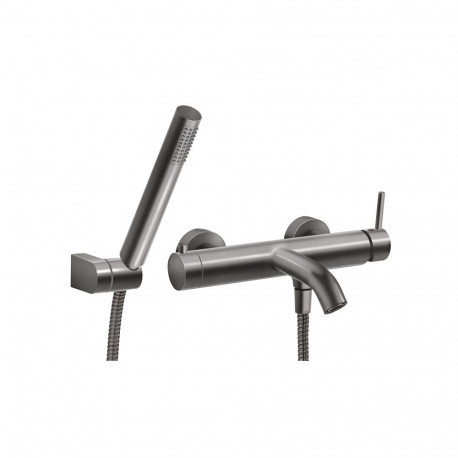 BATH MIXER WITH SHOWER SET GUN METAL