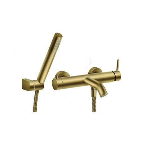 BATH MIXER WITH SHOWER SET BRUSHED GOLD