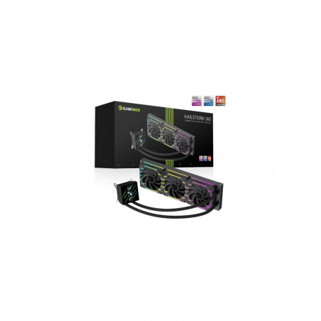 Gamemax CPU veejahuti HAILSTORM 360 LCD BK, must