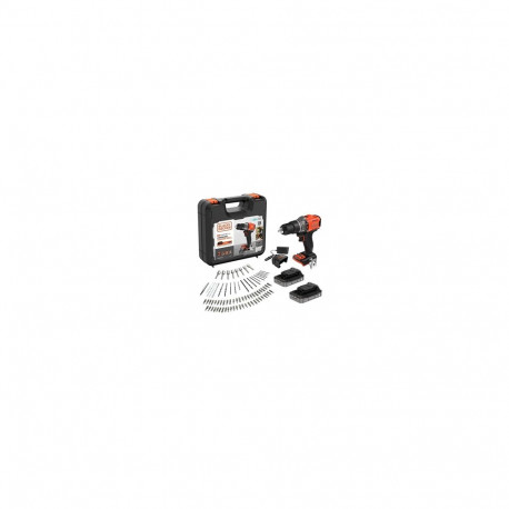 BLACK & DECKER löögipuur BCD383D2XKA-QW koos 2 x 18V 2.0Ah akuga laadimisnäidikuga, 1A laadijaga ja 