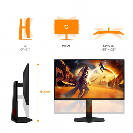 AOC monitor 25G4ZR 62.2cm (24.5") 1920 x 1080 pixels LCD, must, punane