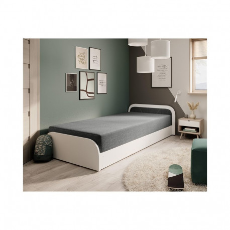 BED RIGHT 80X190 WHT/GREY W MATTR